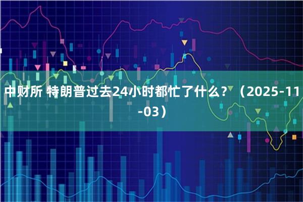 中财所 特朗普过去24小时都忙了什么？（2025-11-03）
